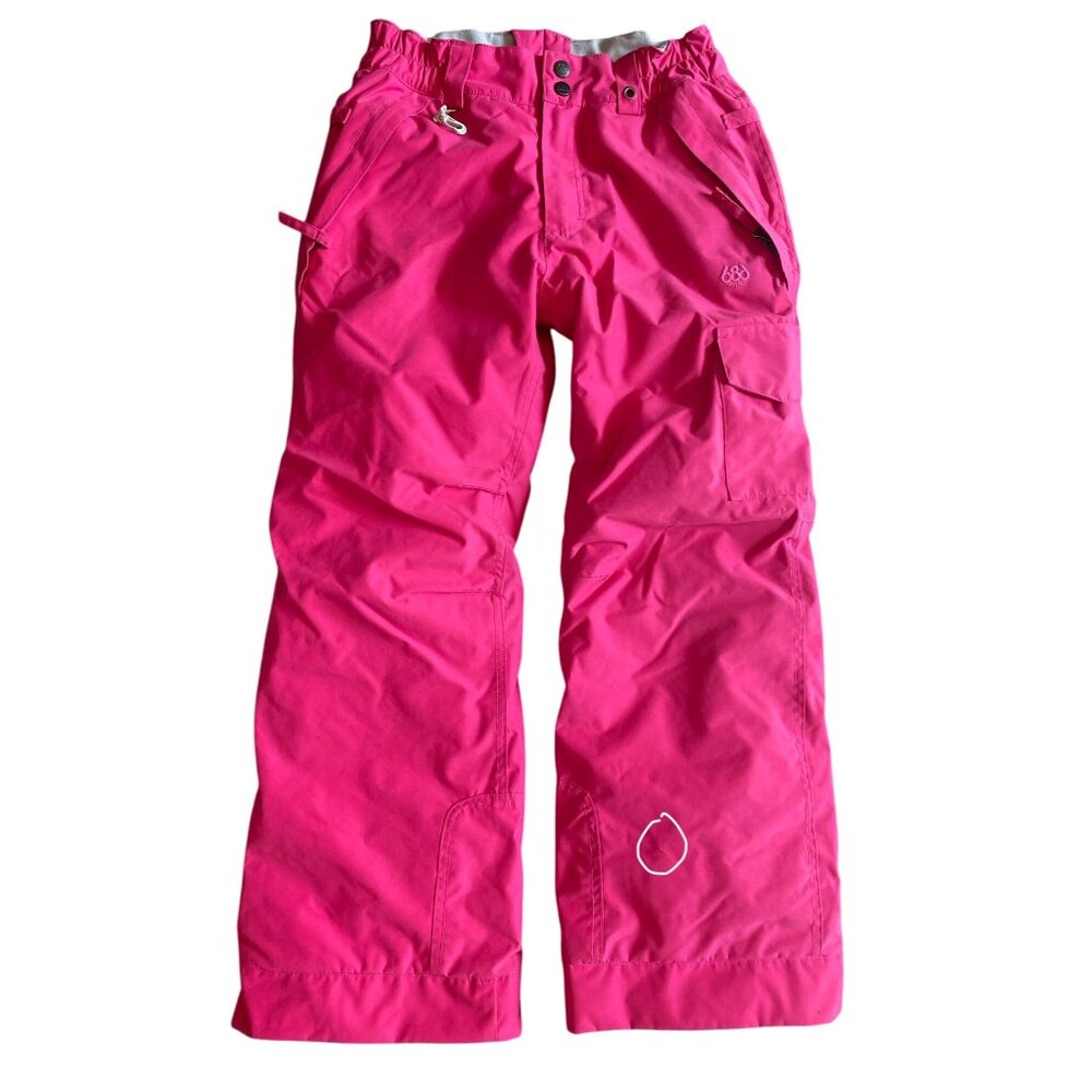 686 Girls Youth infinity Medium Cargo Snow Ski Pants Pink Insulated - Picture 8 of 16